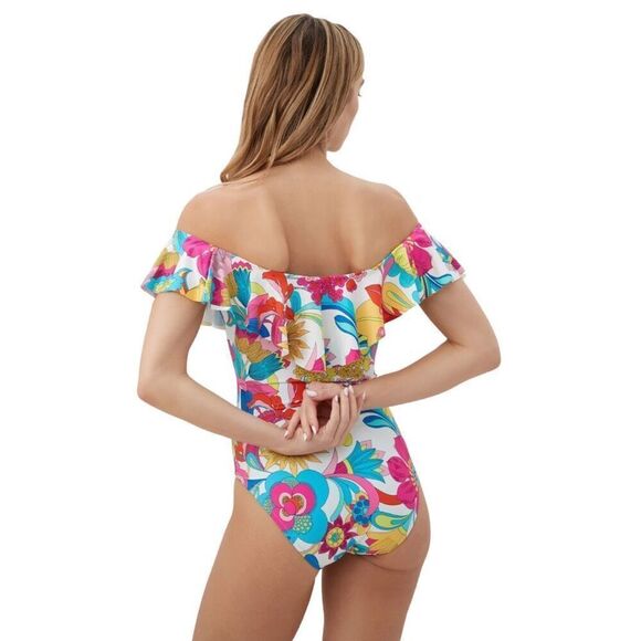 NWT Trina Turk Fontaine Off The Shoulder One Piece Swimsuit - Picture 8 of 9